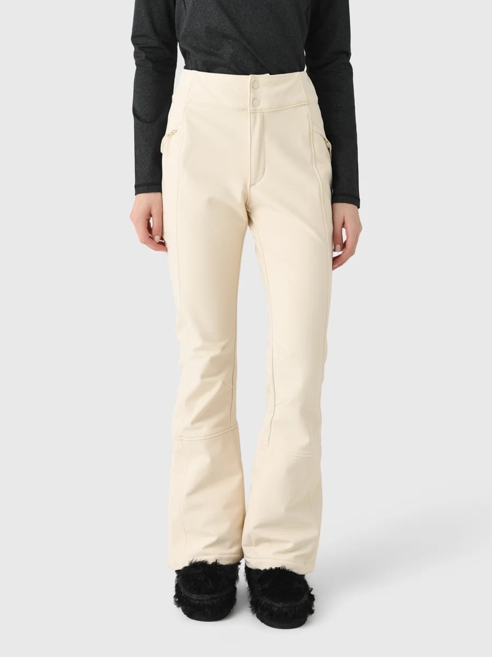 Halfdays Ski Women’s Emma Soft Shell Slim Fit Ski Pants Oat Milk NWT Small